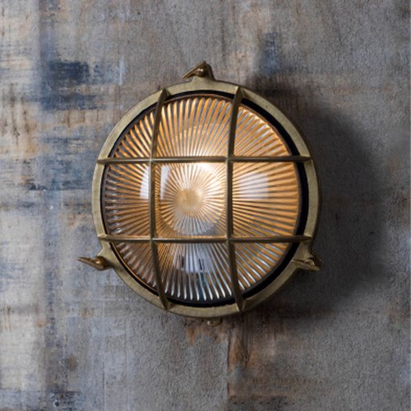 Devonport Round Bulk Head Light - Brass