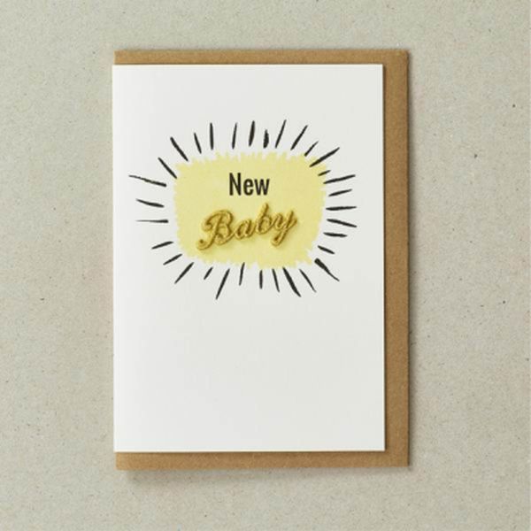 Embroidered Word Card - New Baby