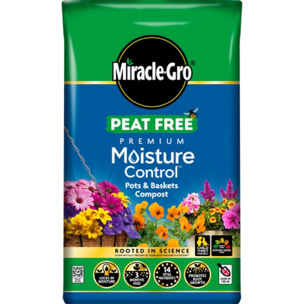 Miracle-Gro® Peat Free Premium Moisture Control® Pots & Baskets Compost 20L