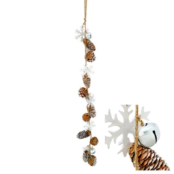 30in/75cm Pinecone & Snowflake Garland