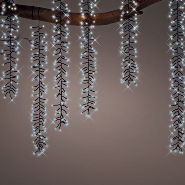 480 Cool White LED Tree Cascade Snow Effect 6x Lit Drops