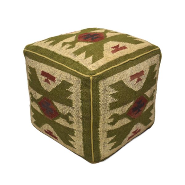 Santro Green Kilim Pouffe