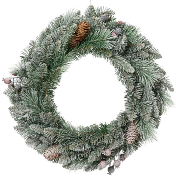 20in/50cm Windham Wreath Green/White