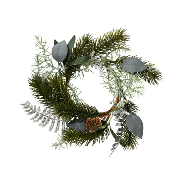 71in/20cm Modern Wreath Green/Silver