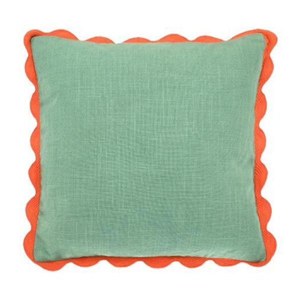 Turquoise Mia Scalloped Cushion
