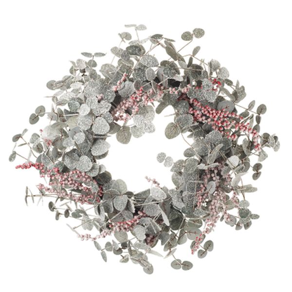 27in/70cm Silvery Red Wreath